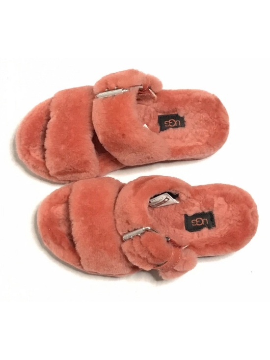 UGG Shoes - UGG  | Fuzz Yeah Slippers Women's Size 6 Orange Comfort Side Buckle Flats